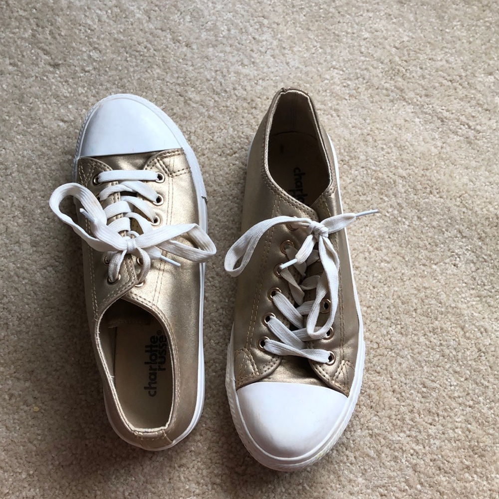 Gold and White Sneakers
